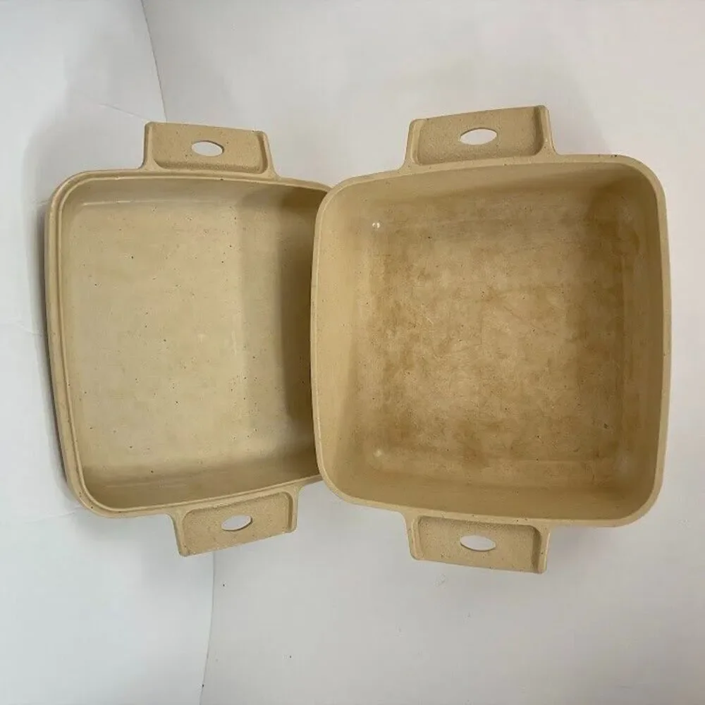 LittonWare Microwave Cookware 1.5 Qt Casserole Square Dish 39272 Lid 39271 Vtg